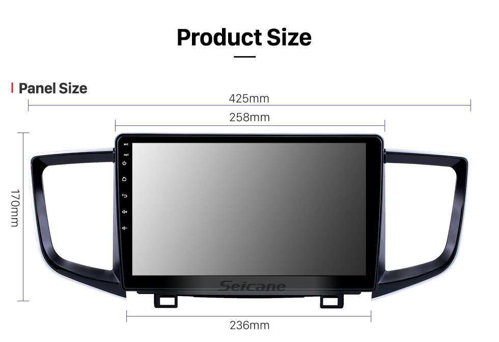 Seicane Sistema de áudio de carro de 10,1 polegadas Android 13.0 para 2016 Honda Pilot com tela sensível ao toque WIFI Suporte a Bluetooth GPS Navi Carplay Controle de volante