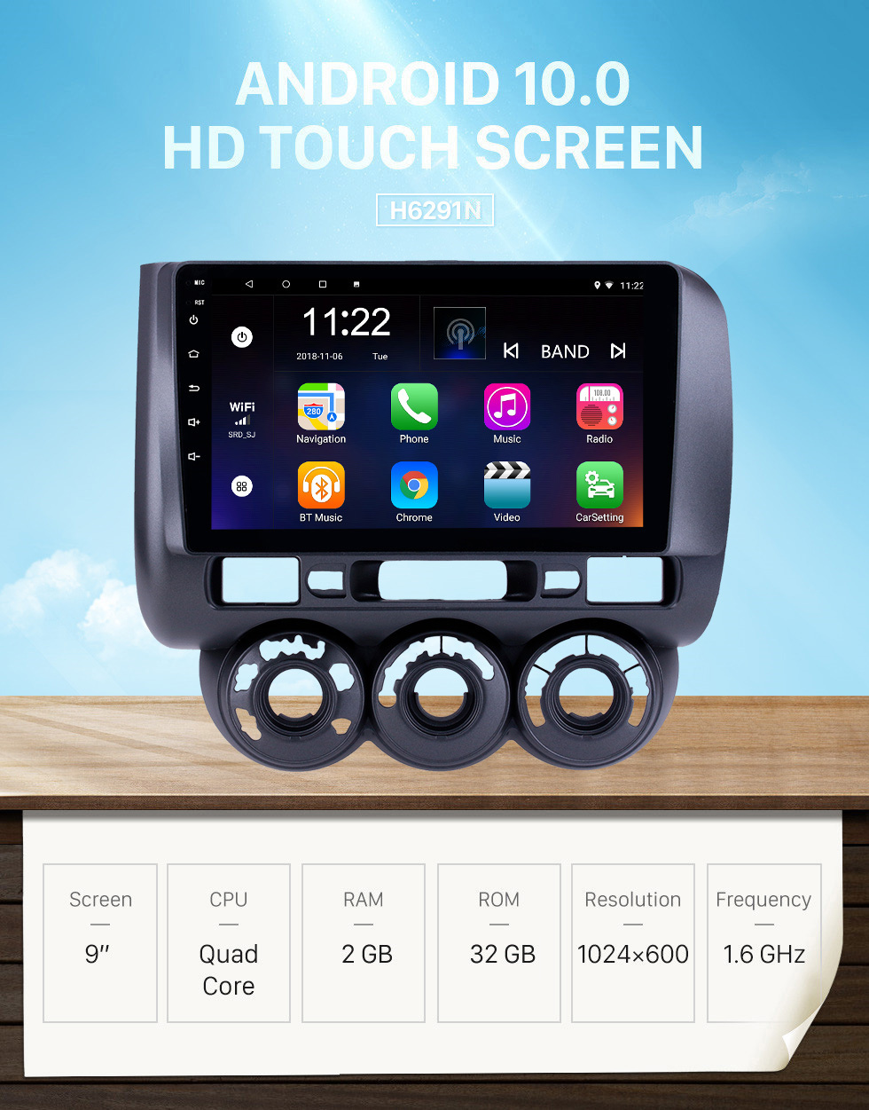 Seicane Android 10.0 9 inch HD Touchscreen GPS Navigation Radio for 2002-2008 Honda Jazz Manual AC with Bluetooth support Carplay SWC DAB+ Seicane Android 10.0 9 inch HD Touchscreen GPS Navigation Radio for 2002-2008 Honda Jazz Manual AC with Bluetooth support Carplay SWC DAB+