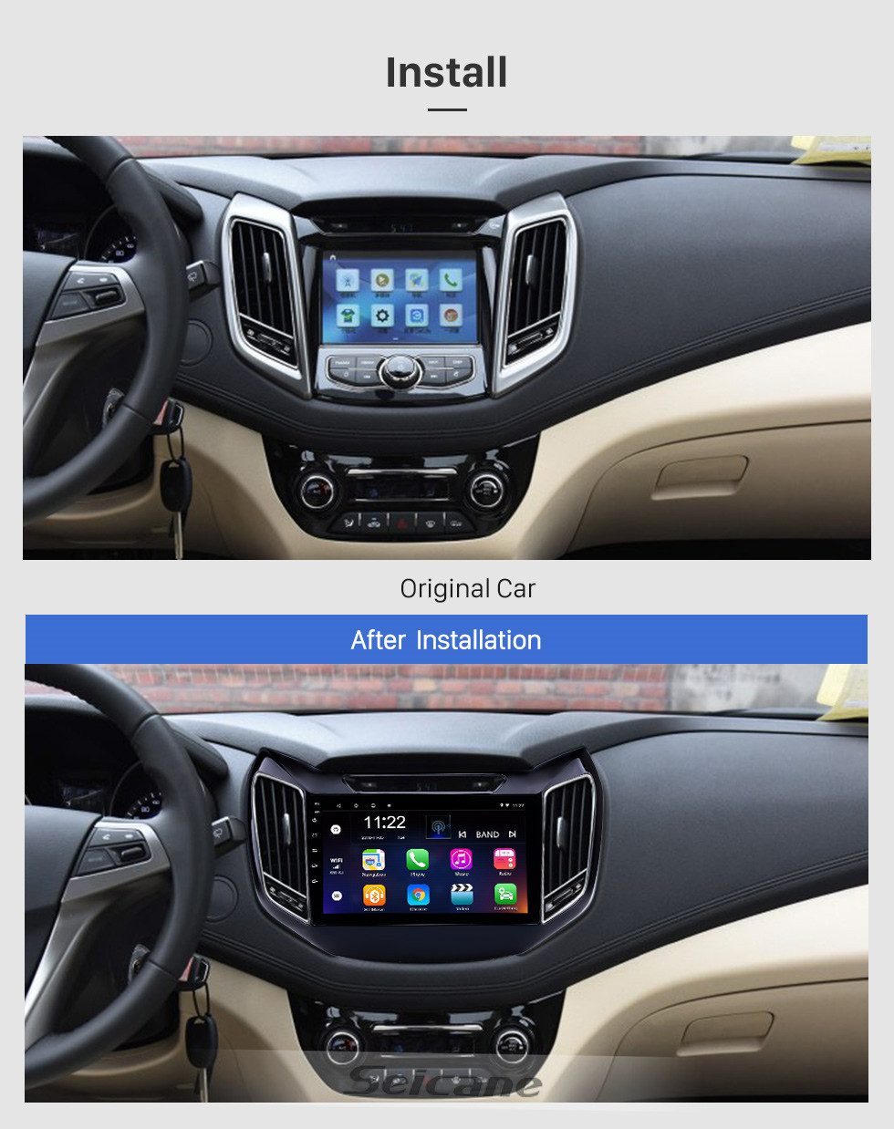 Seicane Android 10.0 9 pouces Radio Navigation GPS à écran tactile pour 2017 Changan EADO avec support Bluetooth WIFI USB Carplay SWC DAB + DVR