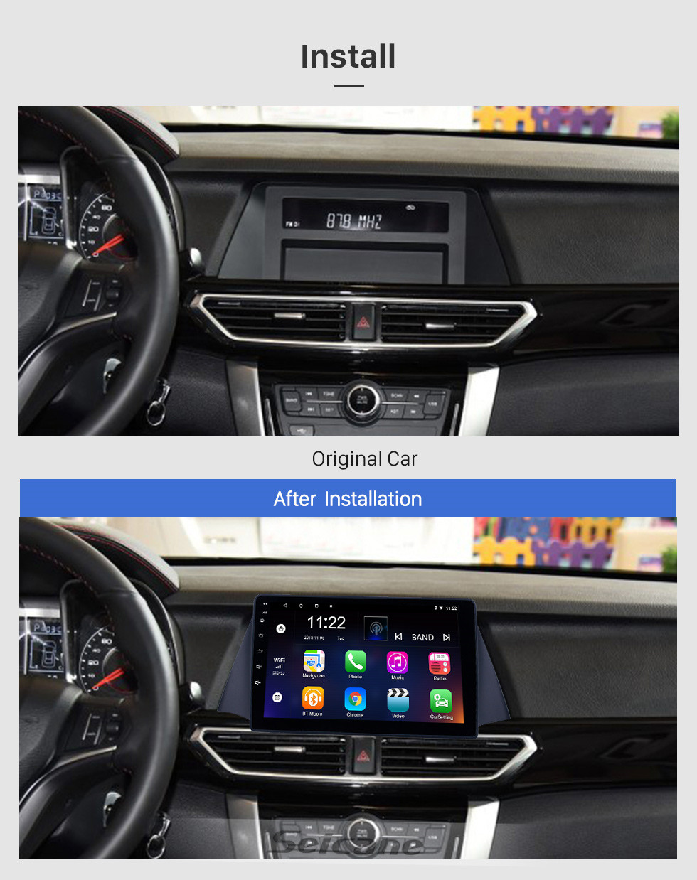 Seicane HD Touchscreen de 9 polegada Android 10.0 GPS Navegação Rádio para 2015 Zotye Domy x5 com suporte a Bluetooth AUX WIFI Carplay DAB + DVR TPMS