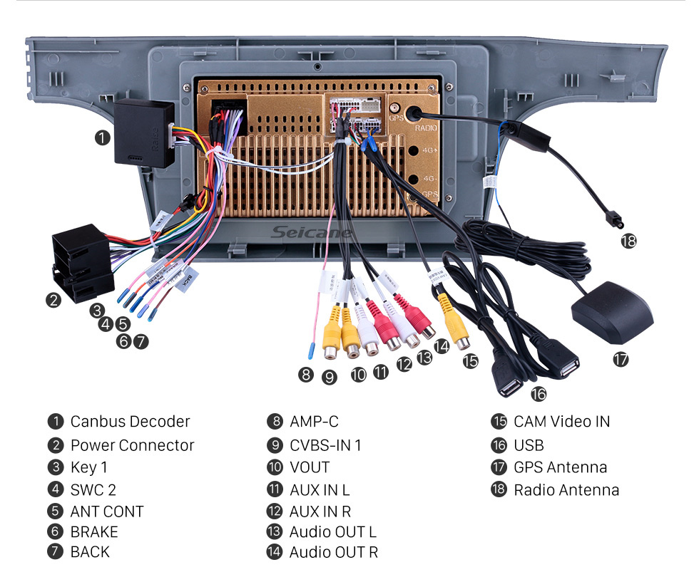 Seicane Radio de navegación GPS con pantalla táctil Android 10.0 HD de 10.1 pulgadas para VW Volkswagen Lavida 2012-2015 con soporte Bluetooth Carplay Mirror Link