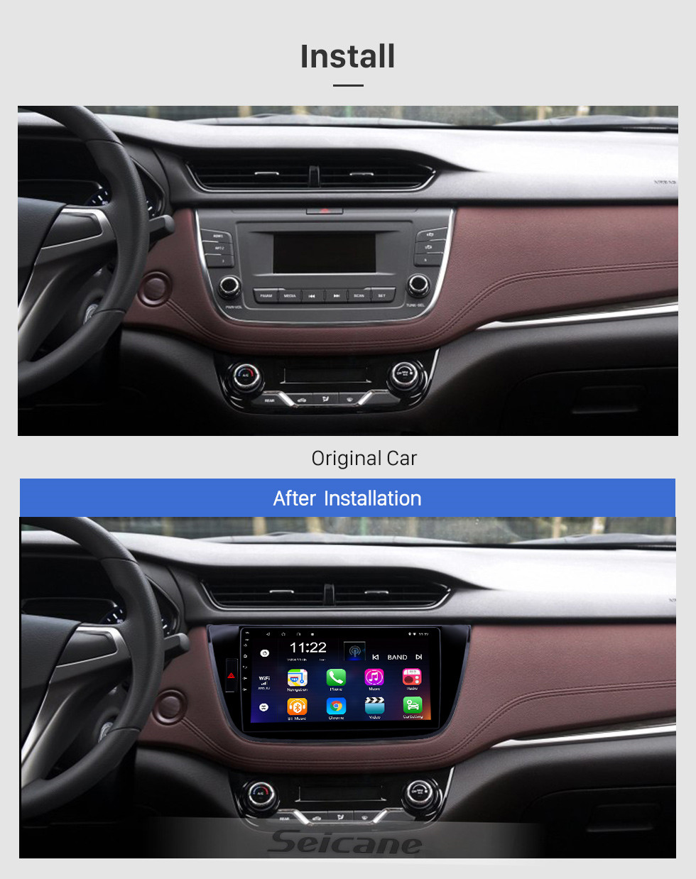 Seicane 10.1 polegada android 10.0 hd touchscreen gps rádio de navegação para 2017-2018 changan lingxuan com suporte para bluetooth carplay espelho link