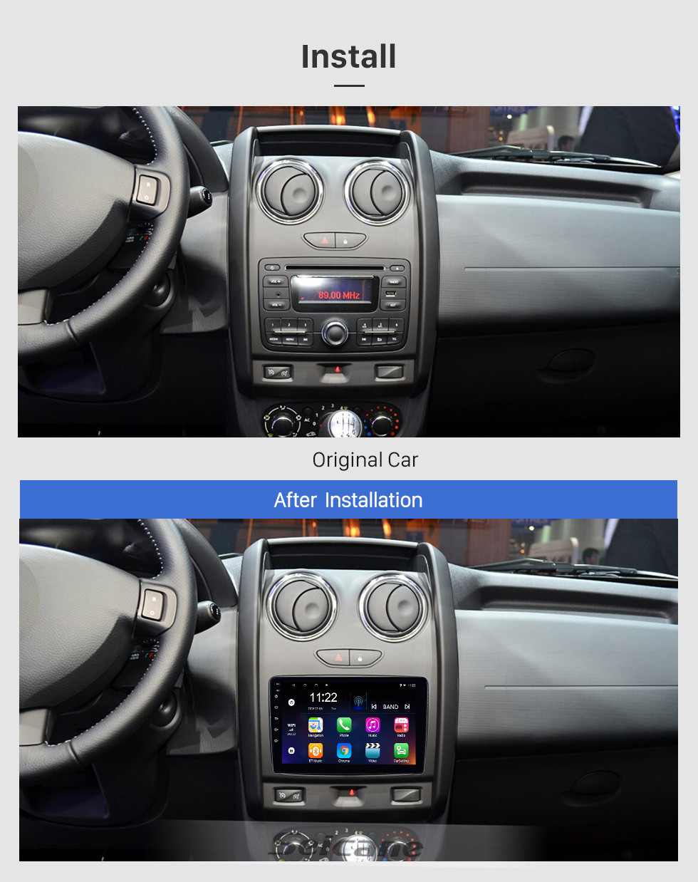 Seicane 2014-2018 Renault Duster Android 10.0 с сенсорным экраном 9-дюймовый Bluetooth GPS-радио с поддержкой AUX OBD2 SWC Carplay