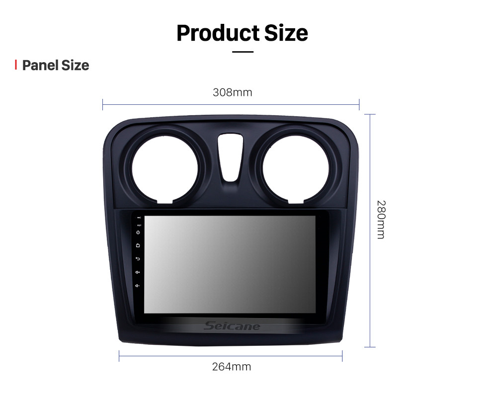 Seicane HD Touchscreen de 9 polegada Android 10.0 GPS Rádio de Navegação para 2012-2017 Renault Dacia Sandero com apoio Bluetooth AUX Carplay TPMS
