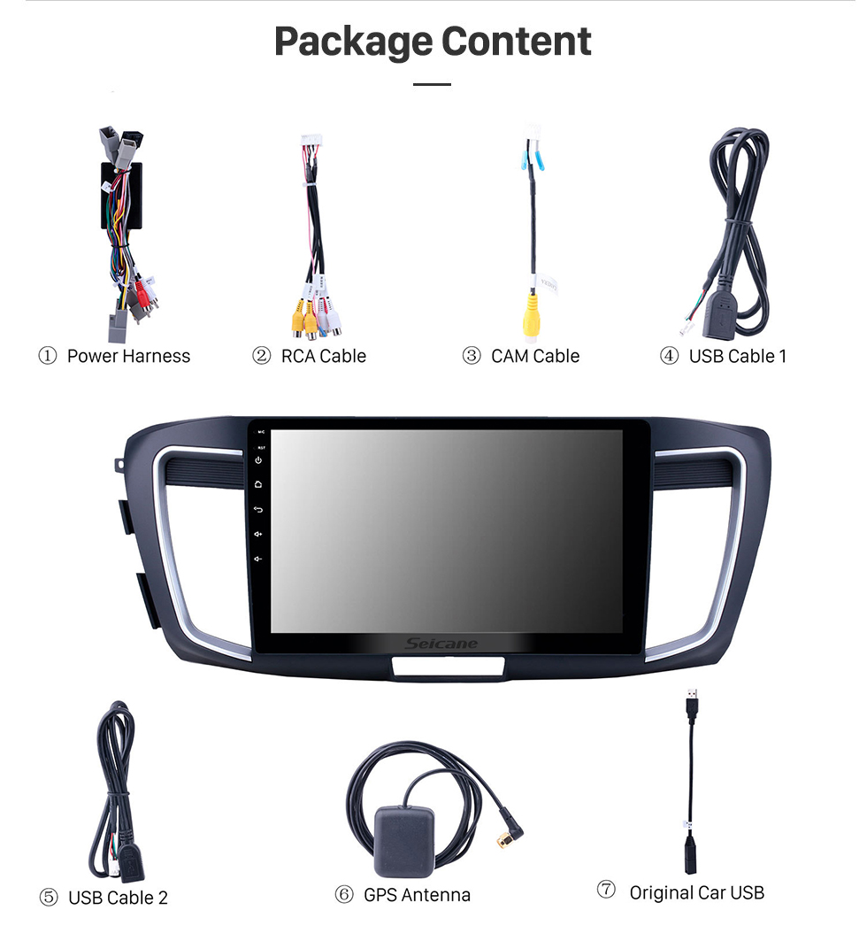 Seicane 10,1-дюймовый Android 10.0 GPS-навигатор для версии 2013 Honda Accord 9 High с сенсорным экраном HD Bluetooth Поддержка USB Carplay TPMS