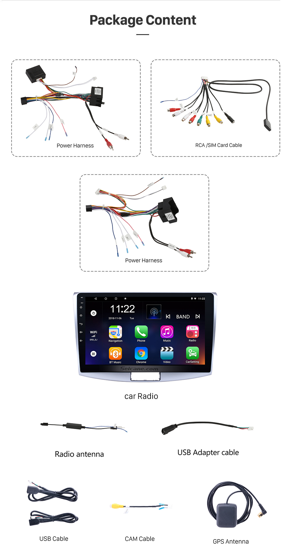 Seicane 2012 2013 2014 VW Volkswagen Magotan B7 Bora Golf 6 10,1 Zoll Android 13.0 HD Touchscreen GPS-Navigationsradio mit Bluetooth WIFI-Unterstützung 1080P