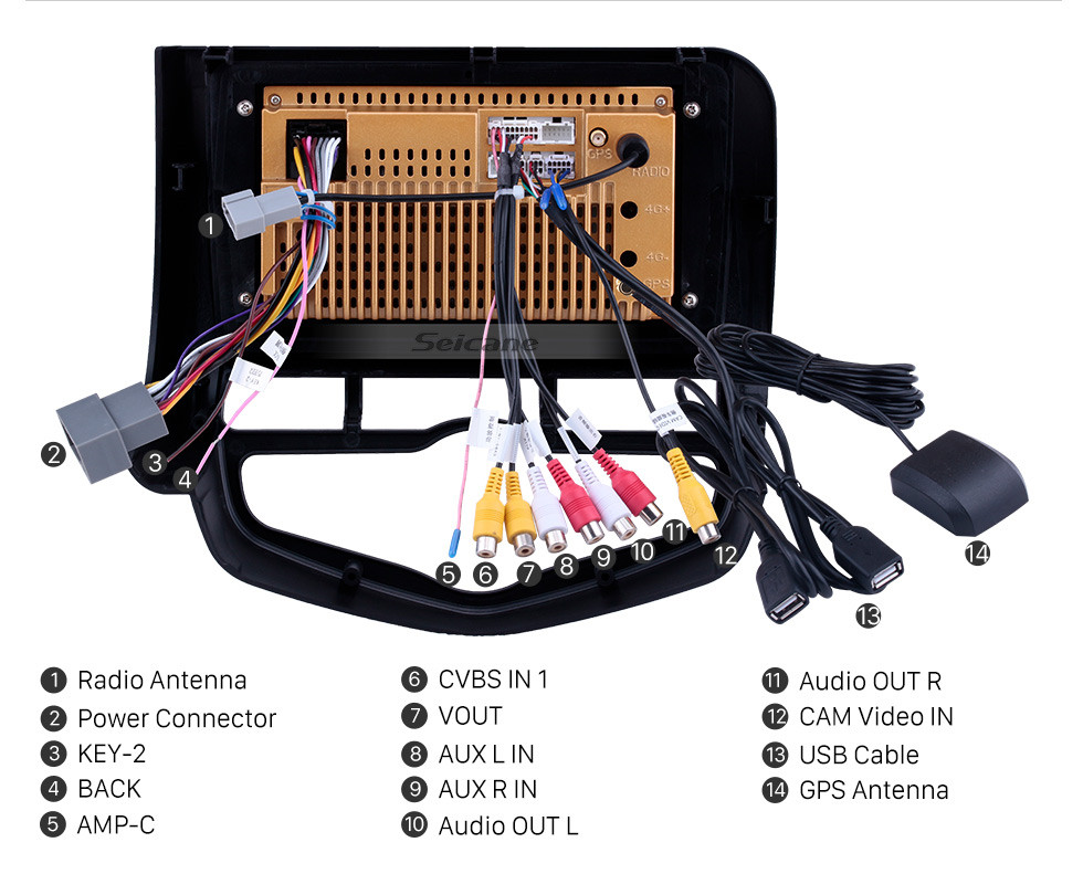 Seicane 9-дюймовый Android 10.0 GPS навигационное радио для 2006 года Honda Jazz City AC AC LHD с поддержкой Bluetooth HD Touchscreen Carplay DVR OBD