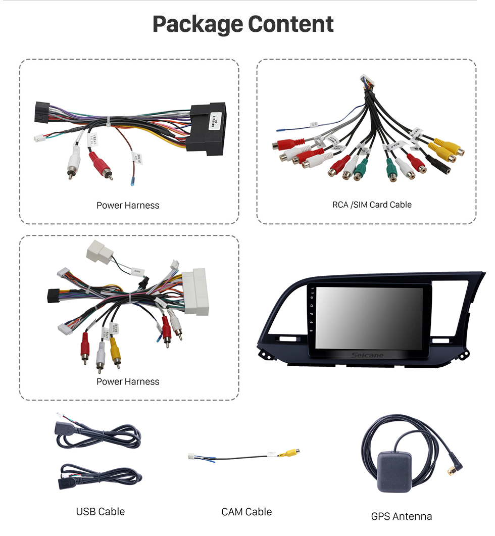 Seicane Rádio oem 9 polegadas android 10.0 para 2015-2016 hyundai elantra rhd bluetooth wifi hd touchscreen suporte de navegação gps carplay dvr câmera traseira