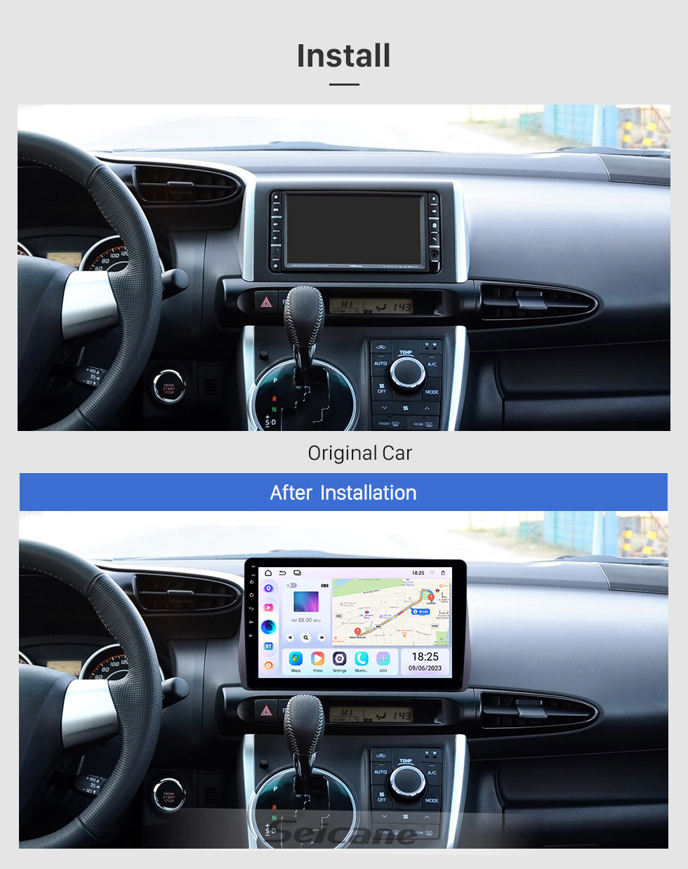 Seicane 10.1 inch Android 13.0 GPS Navigation Radio for 2009-2012 Toyota Wish with HD Touchscreen Bluetooth USB support Carplay TPMS Seicane 10.1 inch Android 13.0 GPS Navigation Radio for 2009-2012 Toyota Wish with HD Touchscreen Bluetooth USB support Carplay TPMS