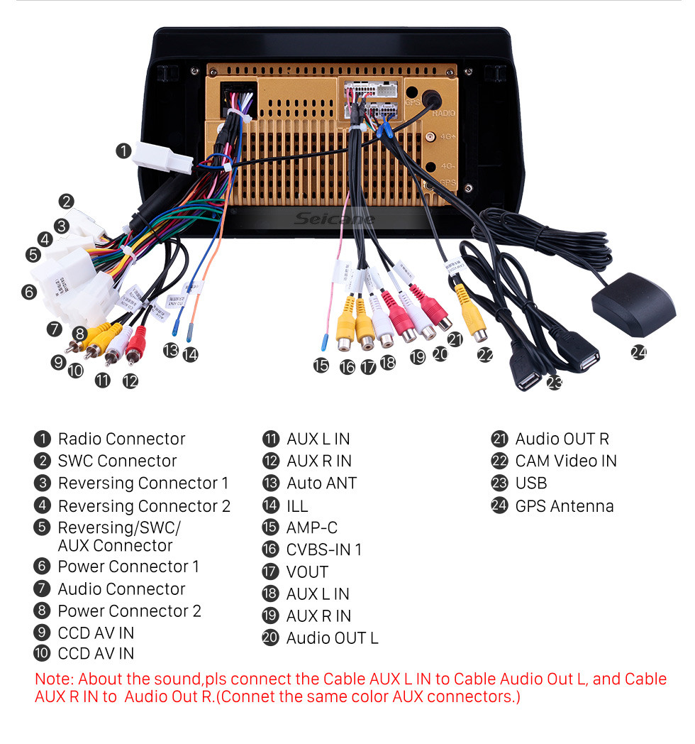 Seicane 10,1-дюймовый GPS-навигатор Android 10.0 с GPS-навигатором 2009-2012 года с сенсорным экраном HD и поддержкой Bluetooth USB