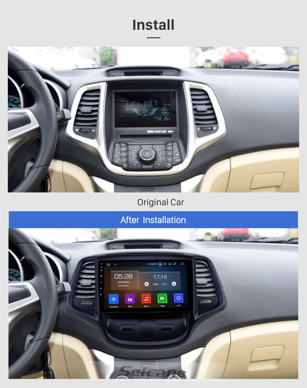 Seicane OEM 9 pulgadas Android 10.0 Radio para 2015 Changan EADO Bluetooth WIFI HD Pantalla táctil Soporte de navegación GPS Carplay DVR Cámara trasera