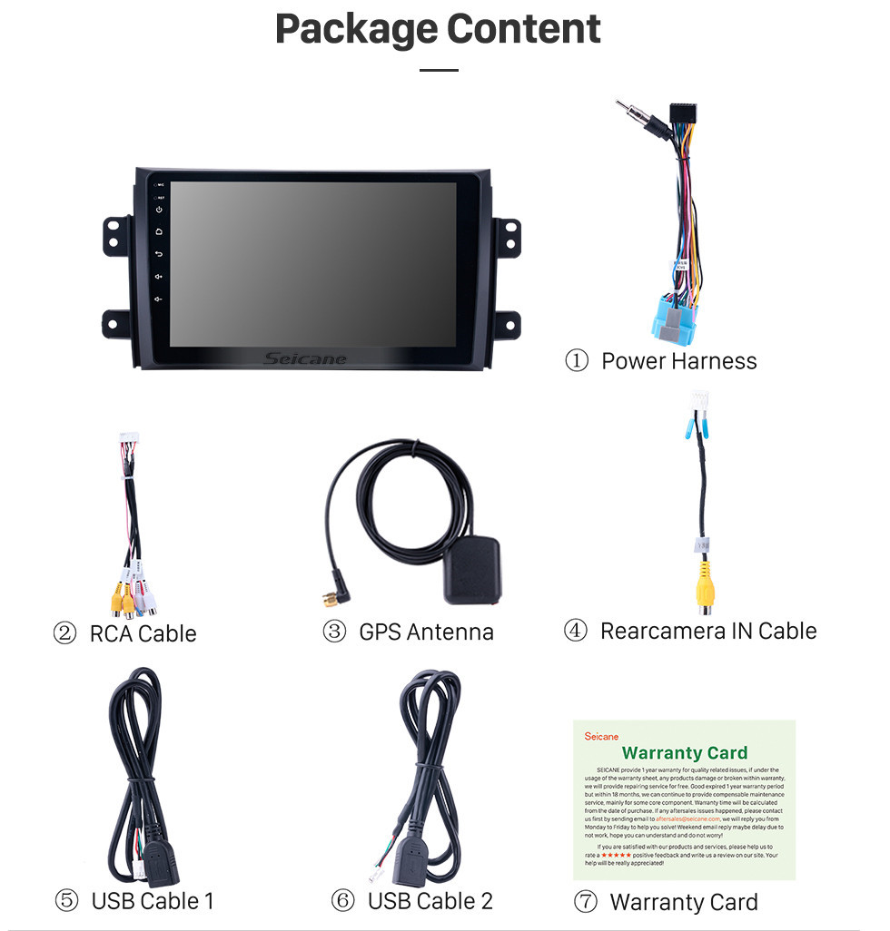 Seicane Android 10.0 HD Touchscreen 2006-2012 Suzuki SX4 mit Radio-OBD2 3G WIFI Bluetooth Musik-DVR AUX OBD2 Lenkrad-Steuerung Spiegelverbindung DVR Backup-Kamera