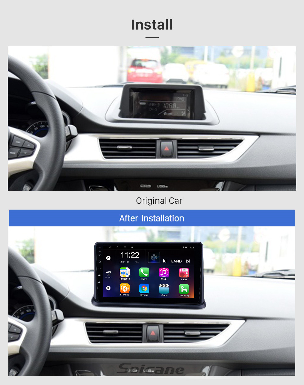 Seicane OEM 9 polegadas Android 10.0 Radio para 2015 Changan Alsvin V7 Bluetooth HD Touchscreen GPS Suporte de navegação Carplay Câmera traseira