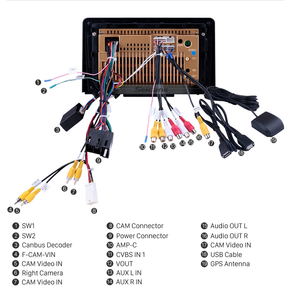 Seicane Radio Android 10.0 OEM de 9 pulgadas para 2015 Changan Alsvin V7 Bluetooth HD Pantalla táctil Soporte de navegación GPS Carplay Cámara trasera