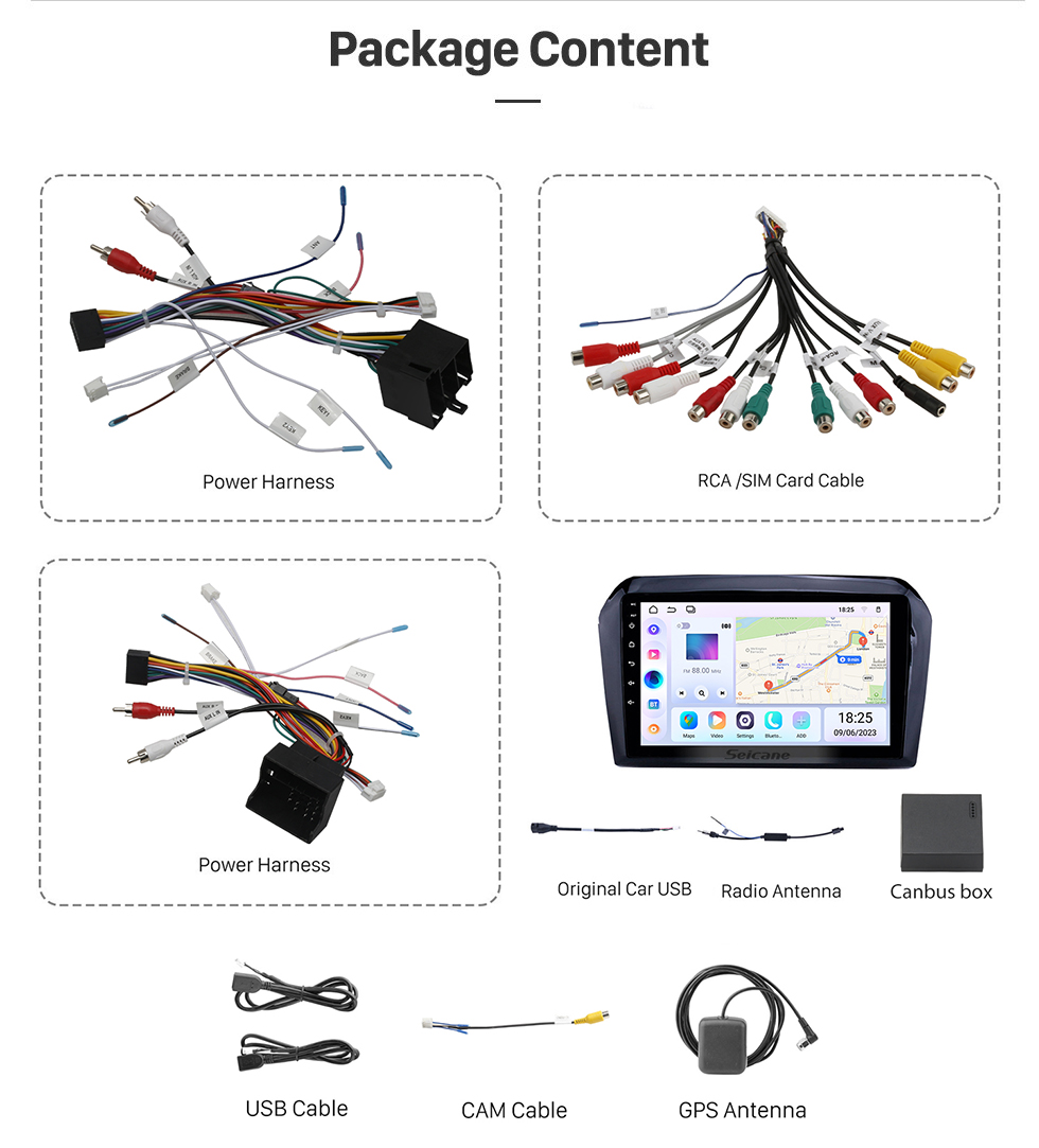 Seicane 2013-2017 VW Volkswagen Jetta Android 10.0 Ecrã Táctil HD 9 polegada Cabeça Unidade de Navegação GPS Bluetooth Rádio com suporte AUX SWC Carplay