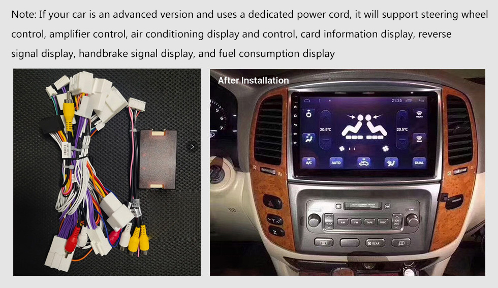 Seicane Radio de navegación GPS Android 10.0 de 10.1 pulgadas para 2003-2008 Toyota Land Cruiser 100 Auto A / C con pantalla táctil HD Bluetooth Soporte USB Carplay TPMS