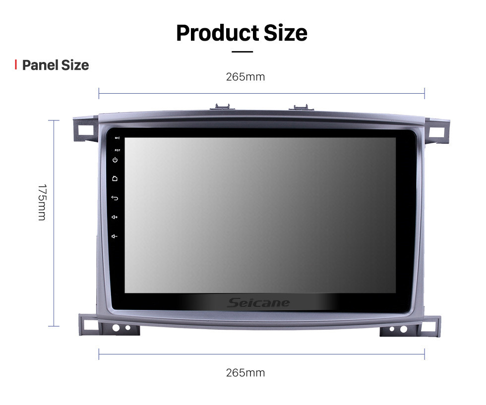 Seicane 10,1-дюймовый GPS-навигатор Android 10.0 для Toyota Land Cruiser 100 2003–2008 годов с автоматическим кондиционером и сенсорным экраном HD Bluetooth Поддержка USB Carplay TPMS