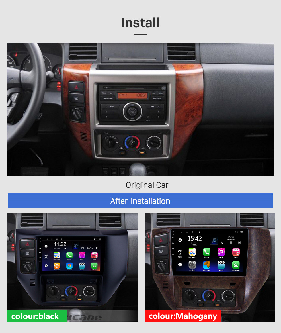 Seicane Android 12.0 9 polegadas HD Touchscreen GPS Navigation Radio para 2011-2015 Nissan Patrol com suporte Bluetooth WIFI Carplay SWC