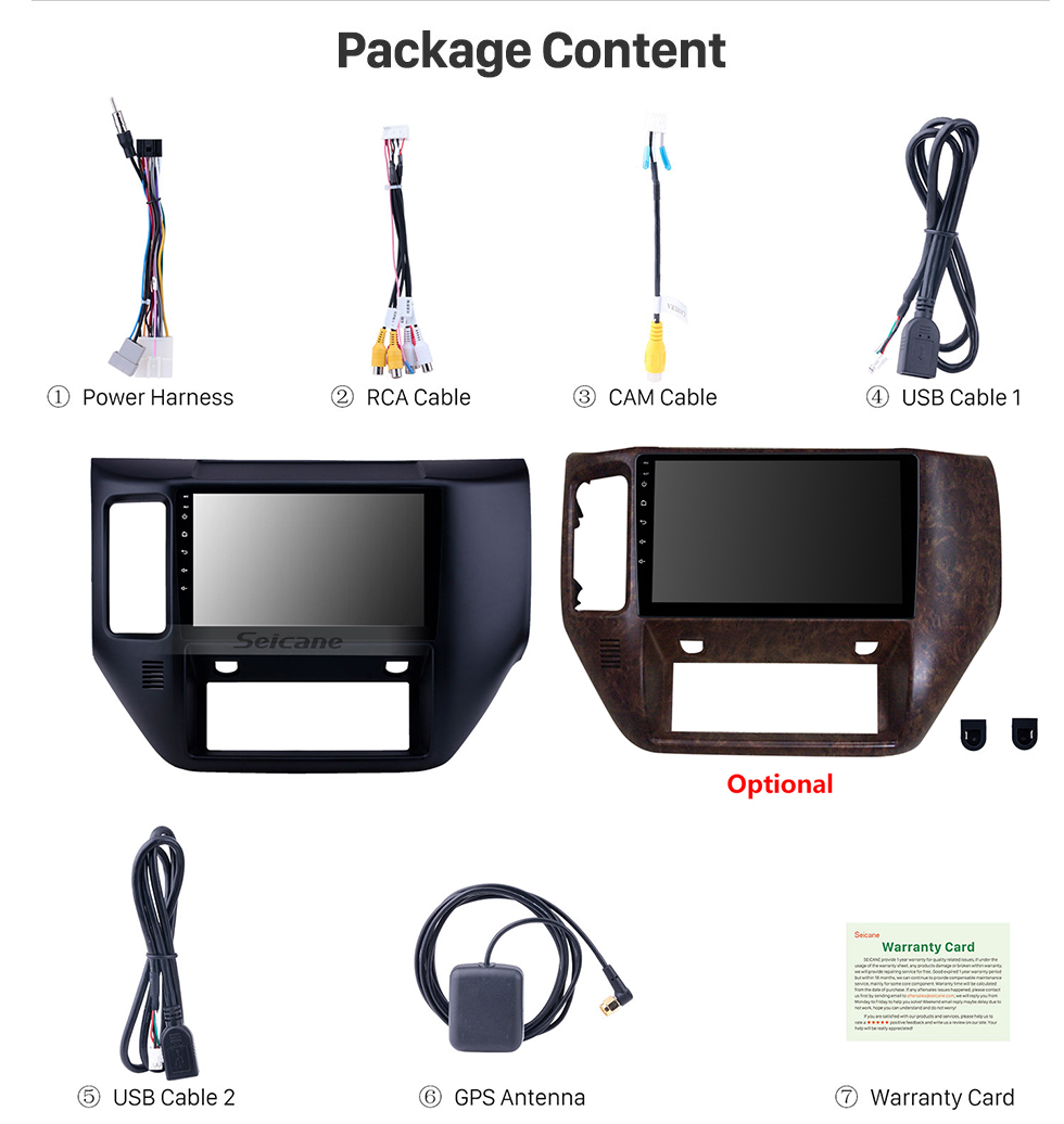 Seicane Android 12.0 9-Zoll-HD-Touchscreen-GPS-Navigationsradio für Nissan Patrol 2011-2015 mit Bluetooth-WIFI-Unterstützung Carplay SWC