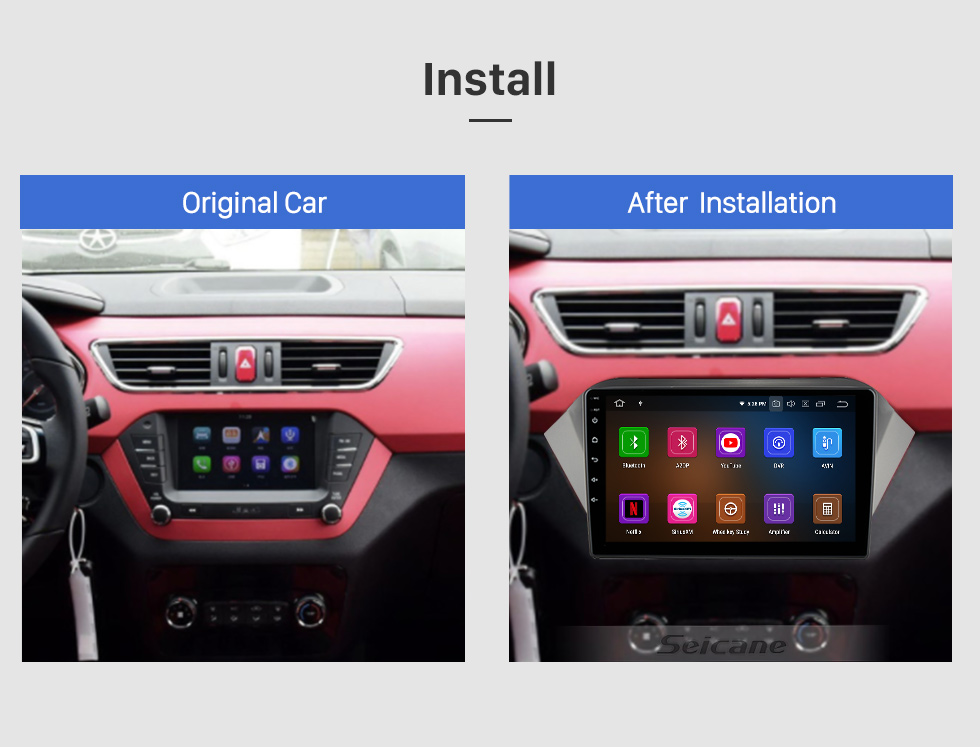 Seicane 10.1 polegada Android 10.0 Navegação GPS Rádio Universal com HD Touchscreen Bluetooth suporte USB Carplay TPMS Controle de Volante