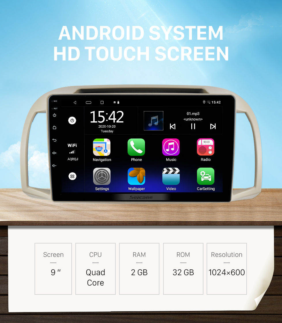 Seicane Pantalla táctil HD 9 pulgadas Android 10.0 Navegación GPS Radio universal con Bluetooth AUX WIFI Soporte USB DVR Carplay OBD2 DAB + Seicane Pantalla táctil HD 9 pulgadas Android 10.0 Navegación GPS Radio universal con Bluetooth AUX WIFI Soporte USB DVR Carplay OBD2 DAB +