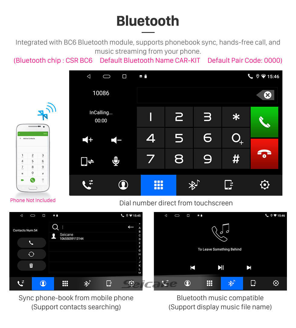Seicane Écran tactile HD 9 pouces Android 10.0 Navigation GPS Radio universelle avec Bluetooth AUX WIFI Prise en charge USB DVR Carplay OBD2 DAB +