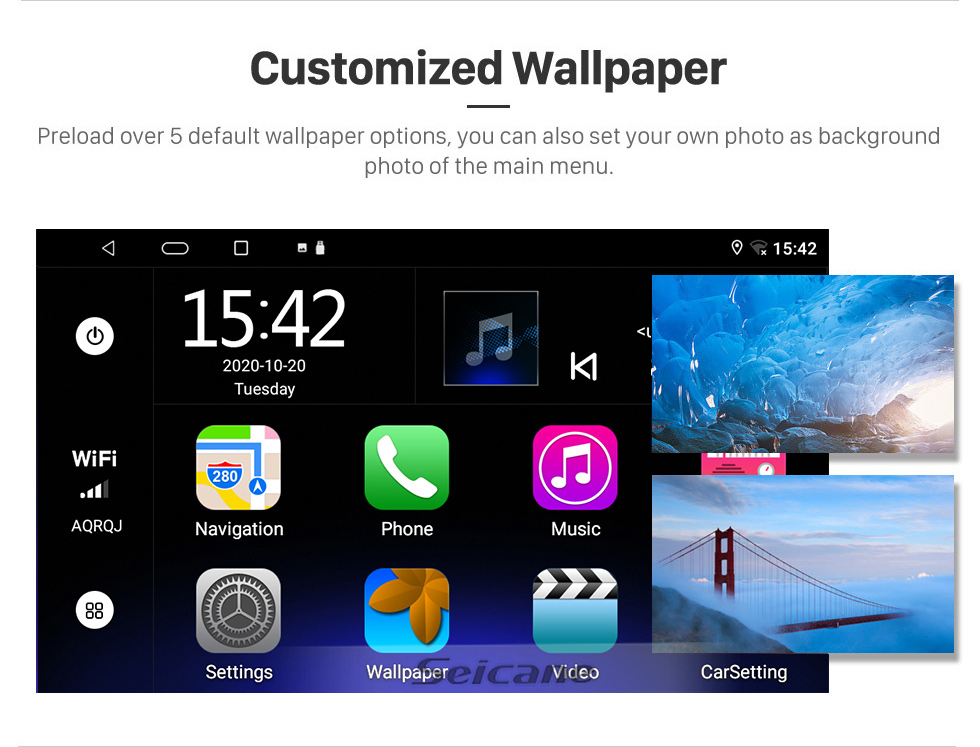 Seicane HD Touchscreen de 9 polegada Android 10.0 Navegação GPS Rádio Universal com Bluetooth AUX WIFI suporte USB DVR Carplay OBD2 DAB +