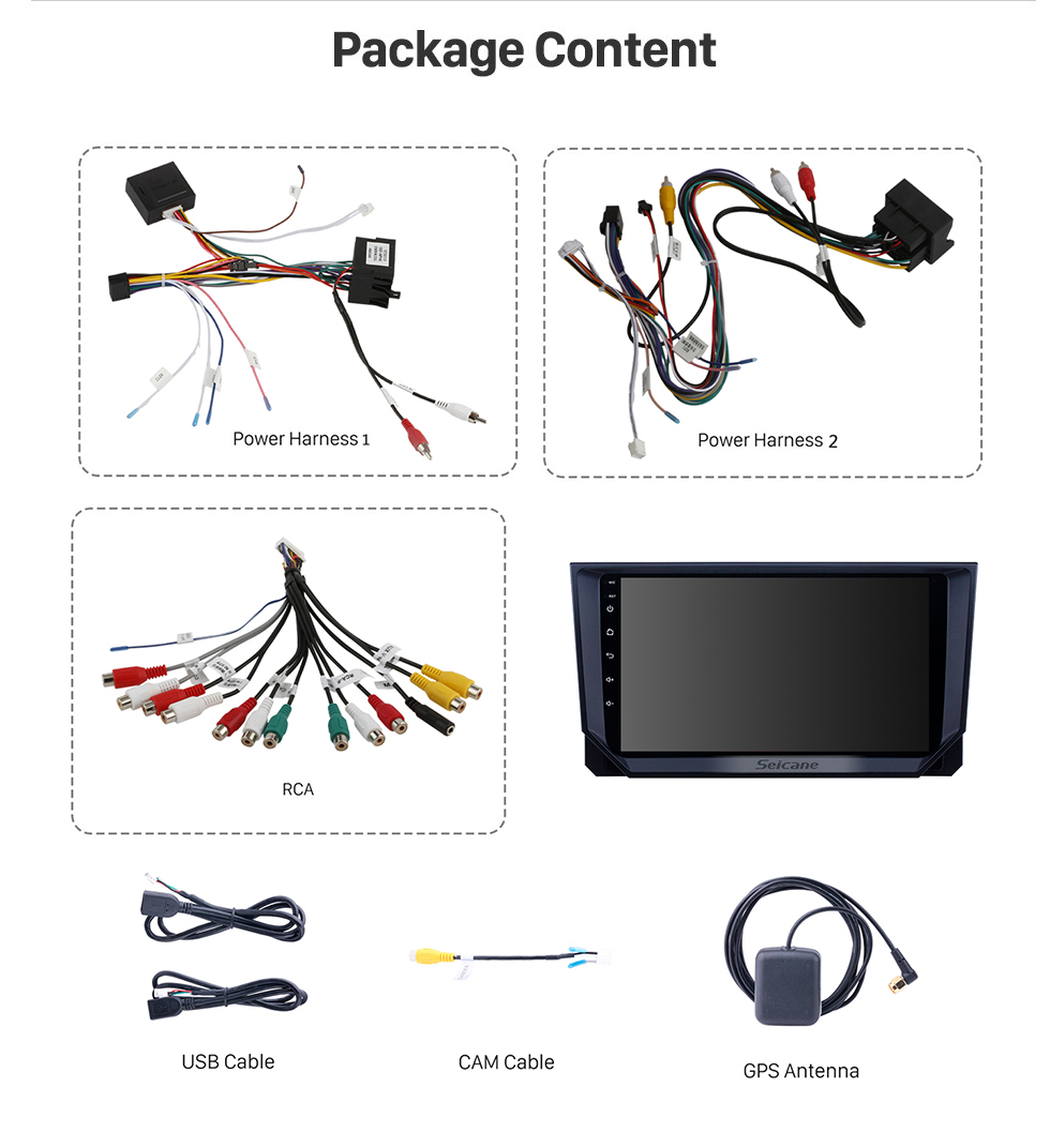 Seicane 9 polegada android 10.0 gps rádio de navegação para 2018 seat ibiza com bluetooth usb wi-fi hd touchscreen suporte tpms carplay dvr