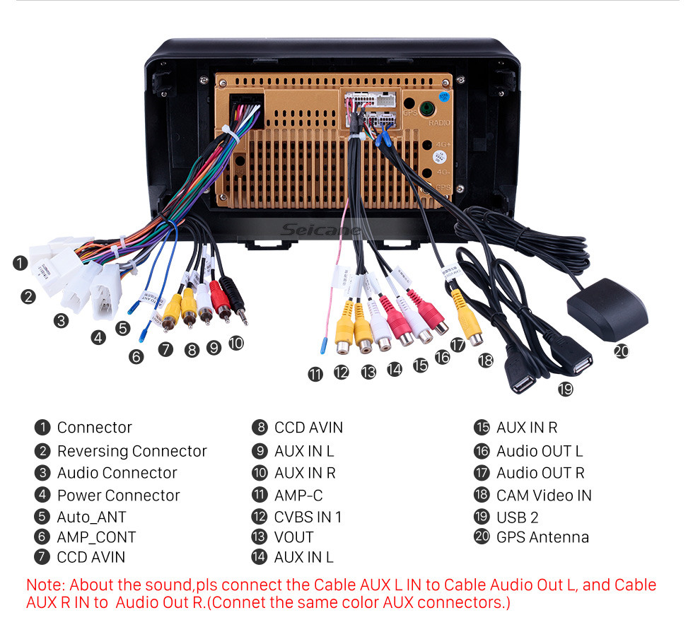 Seicane 10,1 pouces Android 10.0 Radio de navigation GPS pour 2006 Toyota B6 / 2008 Subaru DEX / 2005 Daihatsu WO avec écran tactile Bluetooth prend en charge Carplay TPMS