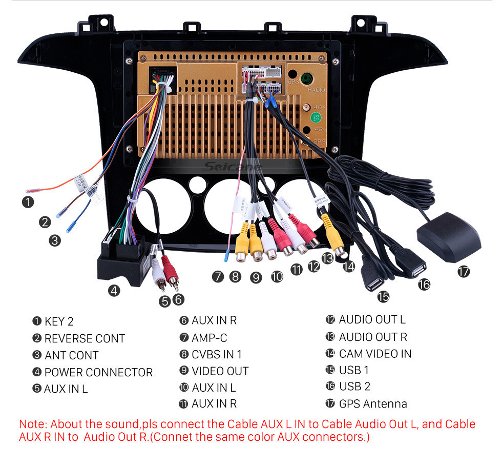 Seicane 2007-2008 Ford S-Max Руководство A / C Android 10.0 HD Сенсорный экран 9-дюймовый Bluetooth GPS-радио с поддержкой AUX OBD2 SWC Carplay