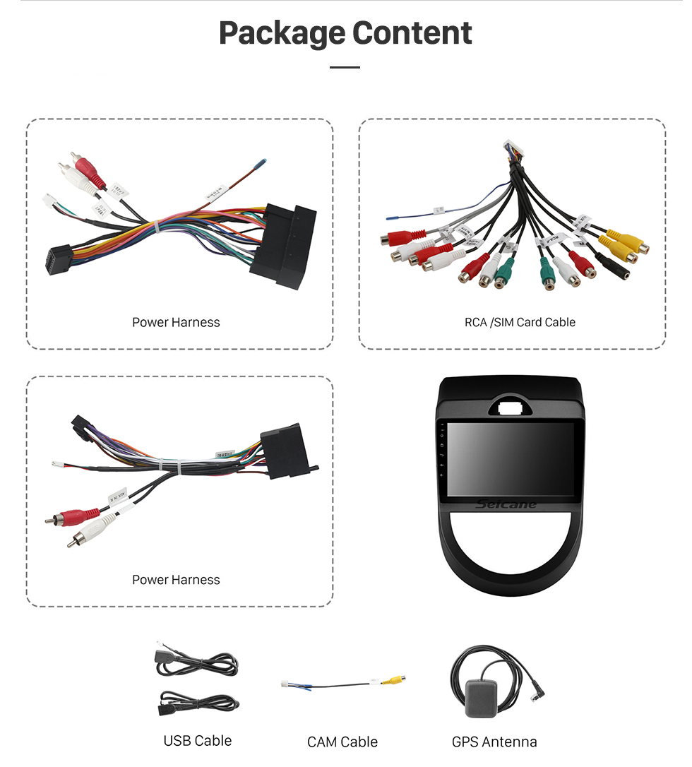 Seicane Android 10.0 9 pulgadas HD Pantalla táctil Radio de navegación GPS para 2010-2013 Kia Soul con Bluetooth WIFI USB AUX compatible Carplay DVR SWC