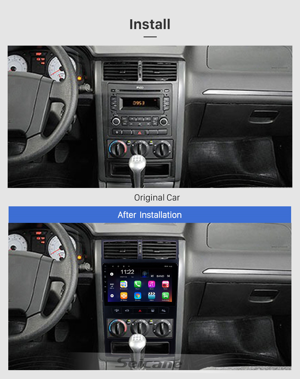 Seicane OEM 9 pulgadas Android 10.0 Radio para Peugeot 405 Bluetooth WIFI HD Pantalla táctil Soporte de navegación GPS Carplay Cámara trasera