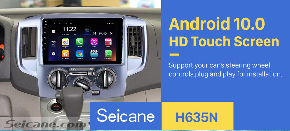Seicane Android 10.0 2009-2016 NISSAN NV200 Radio Upgrade with GPS Navigation System Car Stereo HD Touchscreen Support Bluetooth Steering Wheel Control USB DVR TPMS
