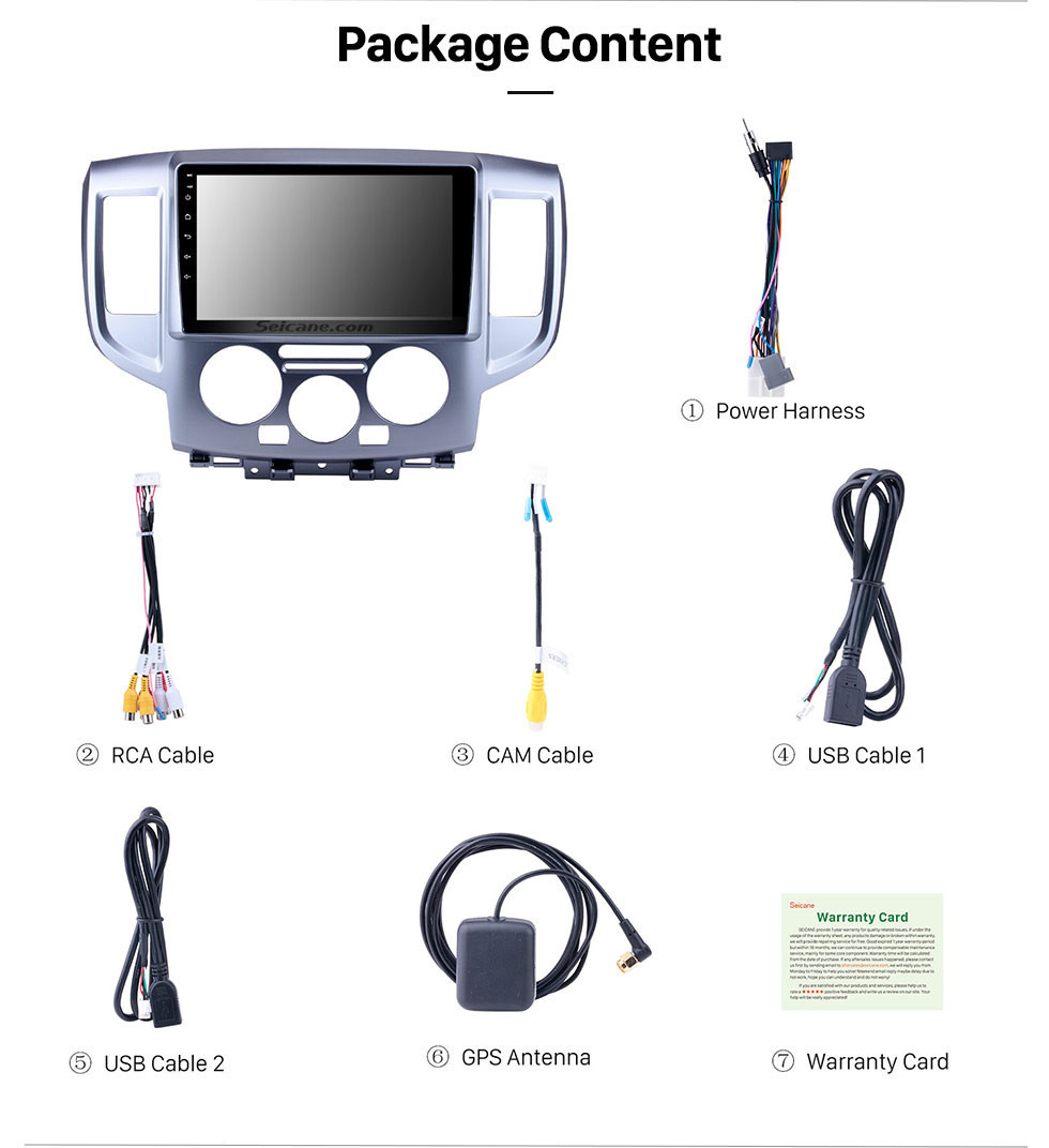 Seicane Android 10.0 2009-2016 NISSAN NV200 Actualización de radio con sistema de navegación GPS Estéreo para automóvil Pantalla táctil HD Soporte Bluetooth Control del volante USB DVR TPMS