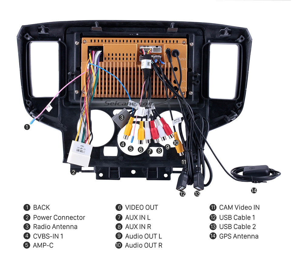 Seicane Android 10.0 2009-2016 NISSAN NV200 Actualización de radio con sistema de navegación GPS Estéreo para automóvil Pantalla táctil HD Soporte Bluetooth Control del volante USB DVR TPMS