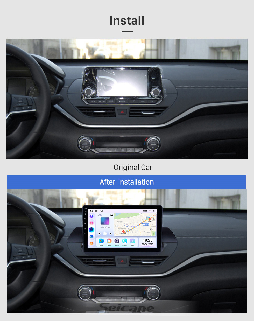 Seicane 10.1 polegada android 13.0 gps rádio de navegação para 2019 nissan teana com hd touchscreen bluetooth suporte carplay tpms obd2 Seicane 10.1 polegada android 13.0 gps rádio de navegação para 2019 nissan teana com hd touchscreen bluetooth suporte carplay tpms obd2