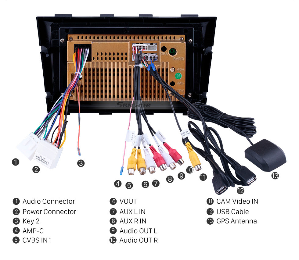 Seicane Pantalla táctil HD Radio de navegación GPS Android 10.0 de 9 pulgadas para 2009-2015 Geely Emgrand EC8 con soporte Bluetooth AUX Carplay TPMS