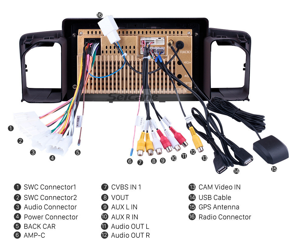 Seicane Tela sensível ao toque hd 9 polegadas android 10.0 gps navegação rádio para 2006-2013 toyota corolla com suporte bluetooth aux carplay dab + obd