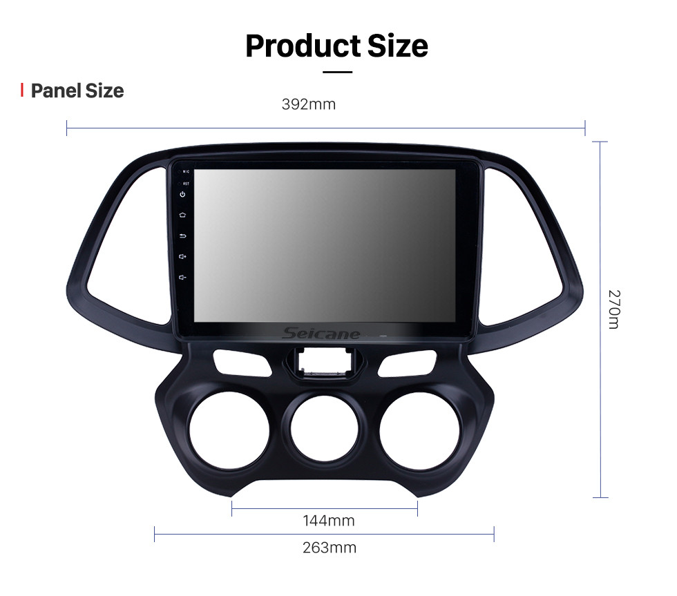 Seicane Radio de navegación GPS Android 10.0 de 9 pulgadas para 2018 Hyundai Santro / Atos con pantalla táctil HD Soporte Bluetooth Carplay Control del volante