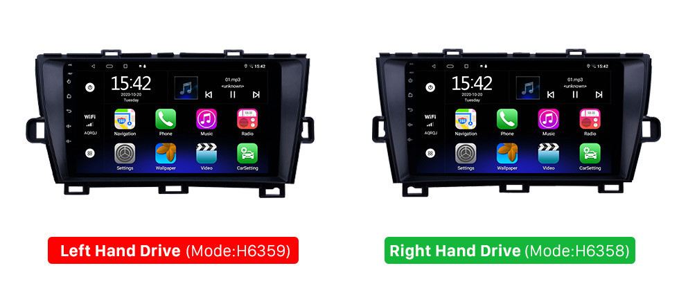 Seicane 2009-2013 toyota prius lhd android 10.0 hd touchscreen 9 polegadas aux bluetooth wifi usb navegação gps suporte de rádio swc carplay