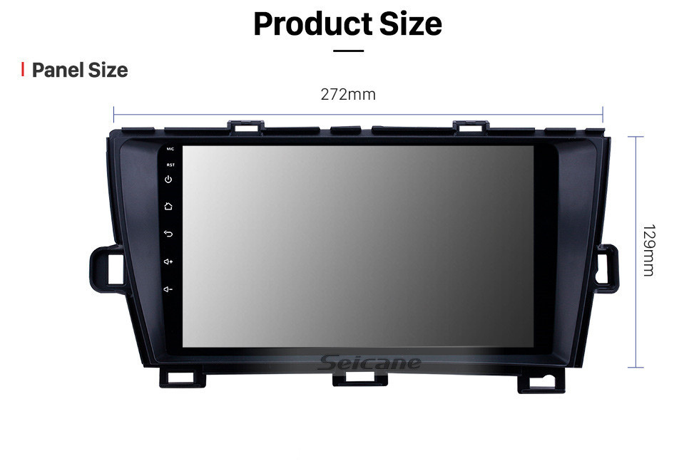 Seicane 2009-2013 Toyota Prius LHD Android 10.0 HD Écran tactile 9 pouces AUX Bluetooth WIFI USB Navigation GPS Prise en charge de la radio SWC Carplay