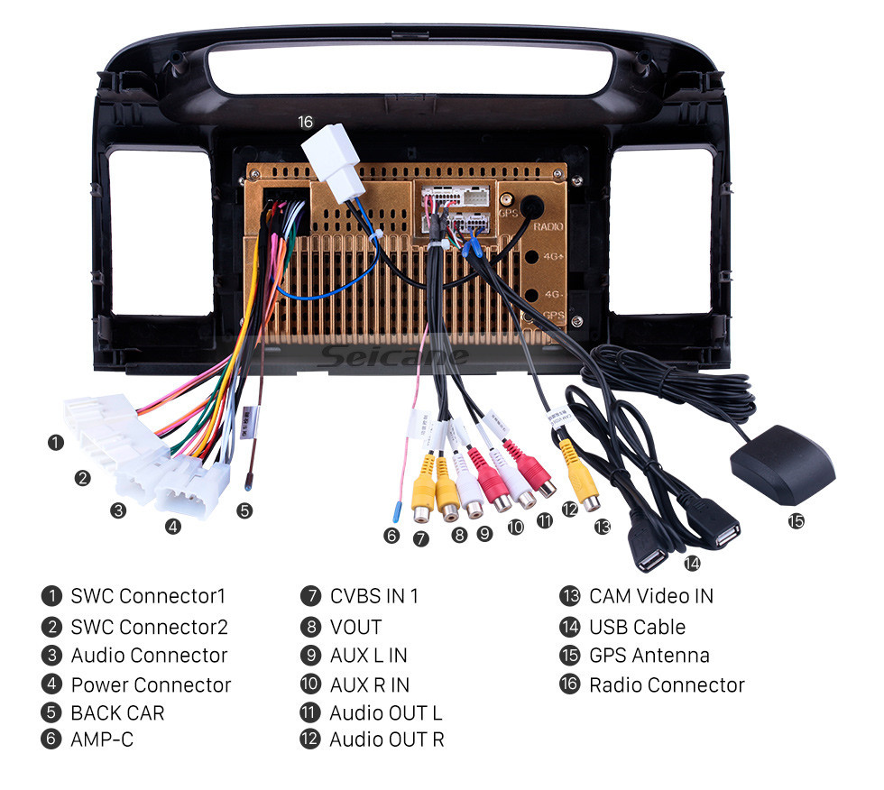 Seicane HD Touchscreen 9 Zoll Android 10.0 GPS Navigationsradio für 2000-2003 Toyota Camry mit Bluetooth AUX Unterstützung Carplay DAB + OBD