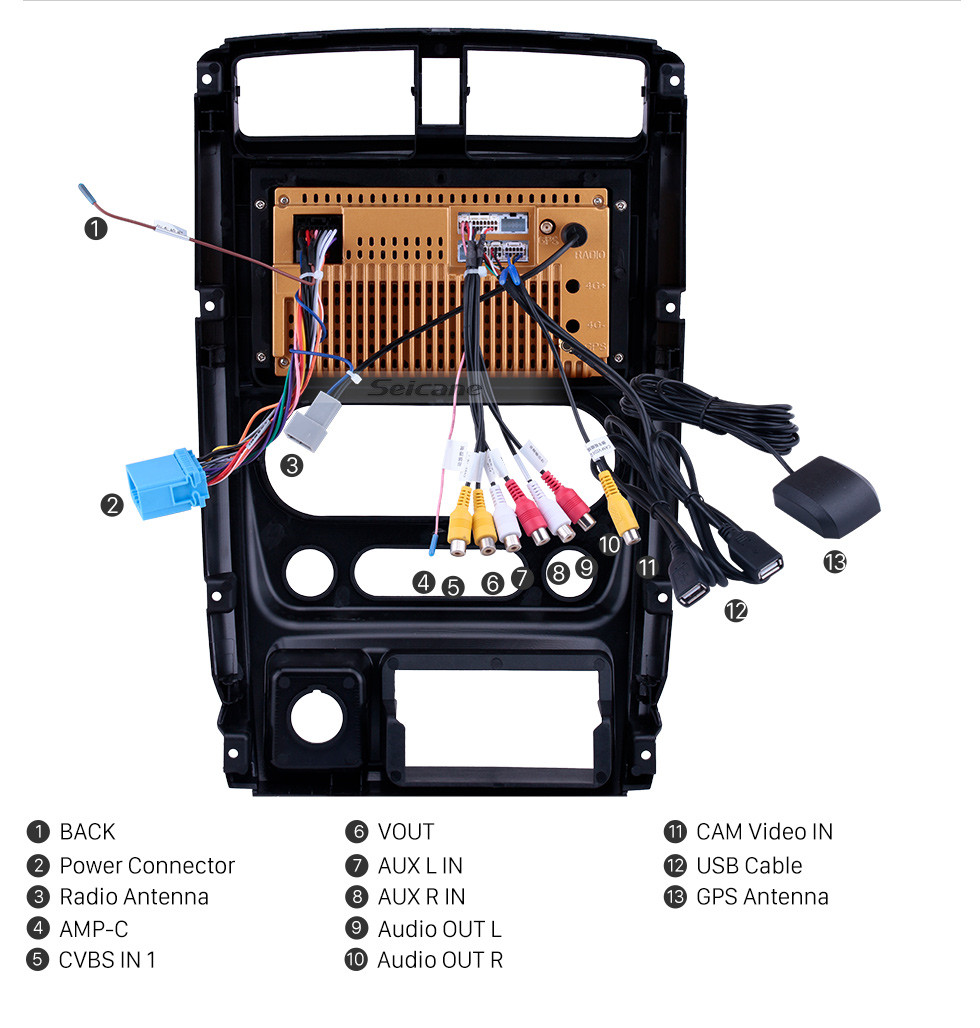 Seicane Android 10.0 9 polegadas HD Touchscreen GPS Rádio de Navegação para 2007-2012 Suzuki Jimny com Bluetooth WIFI USB AUX suporte Carplay DVR SWC