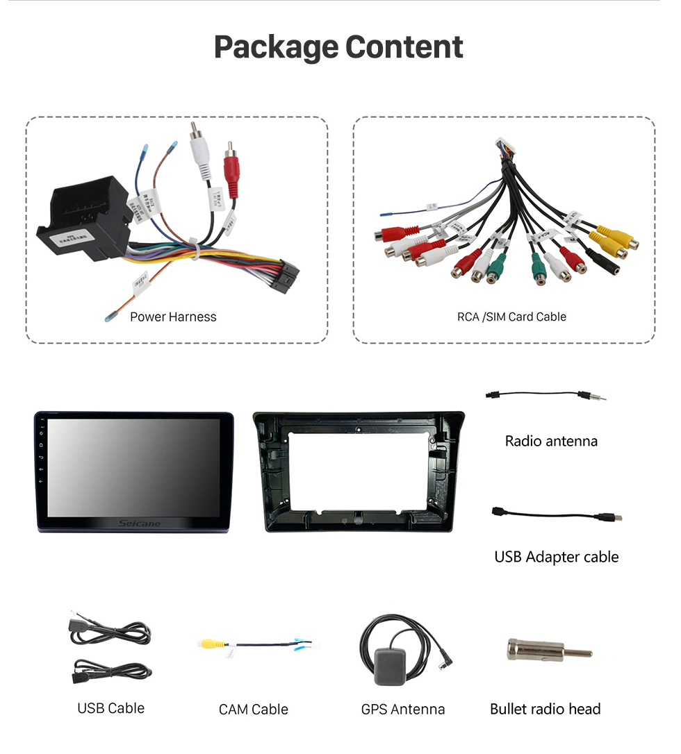 Seicane 10.1 inch Android 13.0 GPS Navigation Radio for 2009-2019 Ford New Transit with HD Touchscreen Bluetooth support Carplay Steering Wheel Control