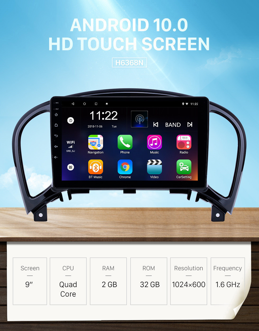 Seicane 2011-2016 Nissan Infiniti ESQ/Juke Android 10.0 HD Touchscreen 9 inch AUX Bluetooth WIFI USB GPS Navigation Radio support OBD2 SWC Carplay Seicane 2011-2016 Nissan Infiniti ESQ/Juke Android 10.0 HD Touchscreen 9 inch AUX Bluetooth WIFI USB GPS Navigation Radio support OBD2 SWC Carplay