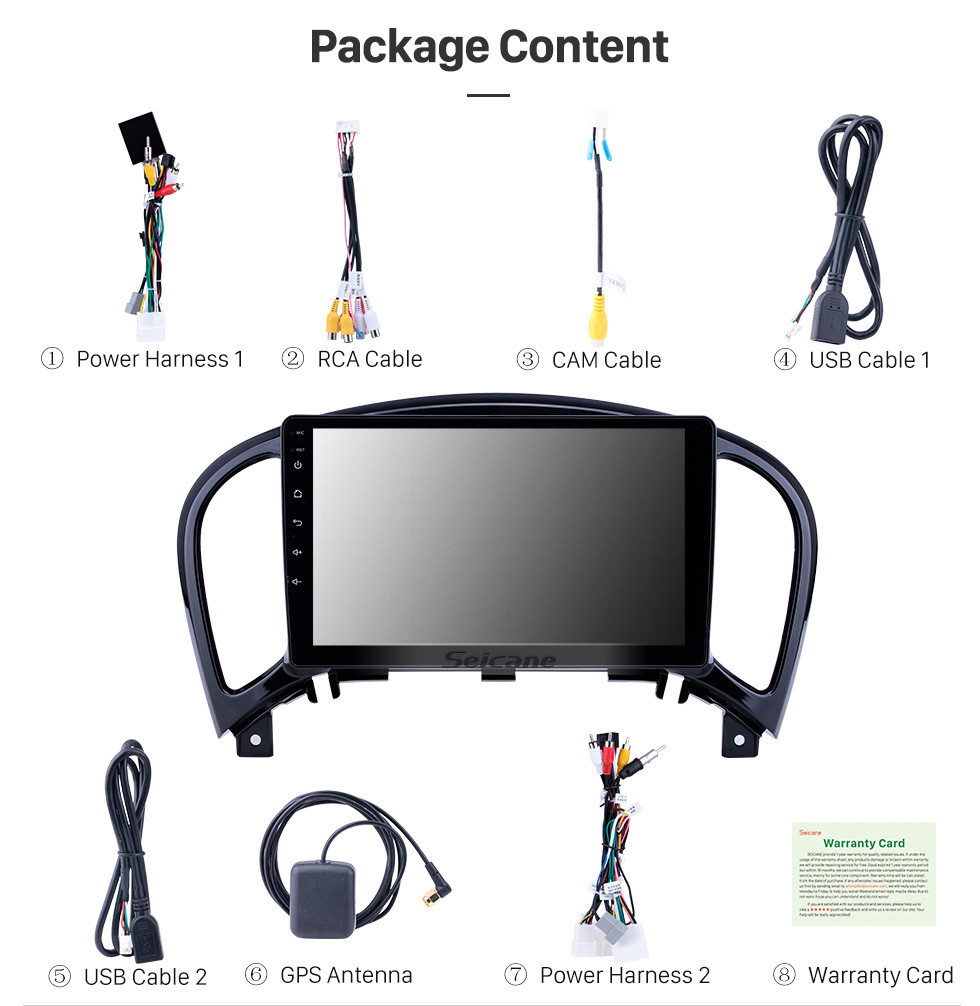 Seicane 2011-2016 Nissan Infiniti ESQ / Juke Android 10.0 HD Touchscreen 9 polegadas AUX Bluetooth WIFI USB GPS Navegação por rádio suporte OBD2 SWC Carplay