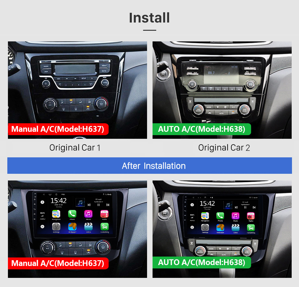 Seicane 10,1-дюймовый 2012 2013 2014 2015 2016 2017 Nissan Qashqai Android 10.0 Радио GPS-навигация Поддержка Bluetooth USB WIFI 1080P Видео Зеркало Ссылка DVR Камера заднего вида