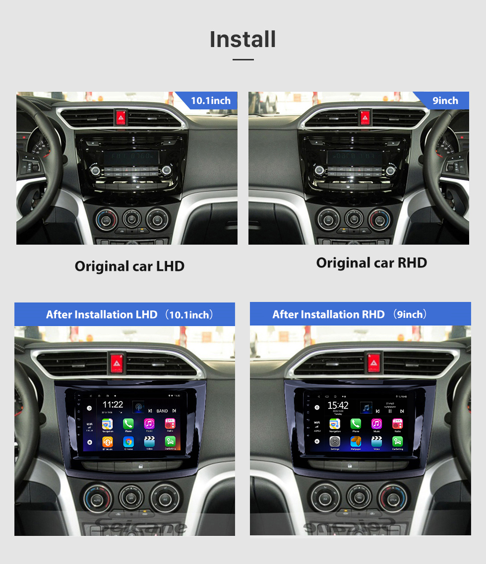 Seicane 2012-2016 Great Wall Wingle 6 RHD Android 13.0 HD Touchscreen 9 Zoll AUX Bluetooth WIFI USB GPS Navigationsradio unterstützt SWC Carplay