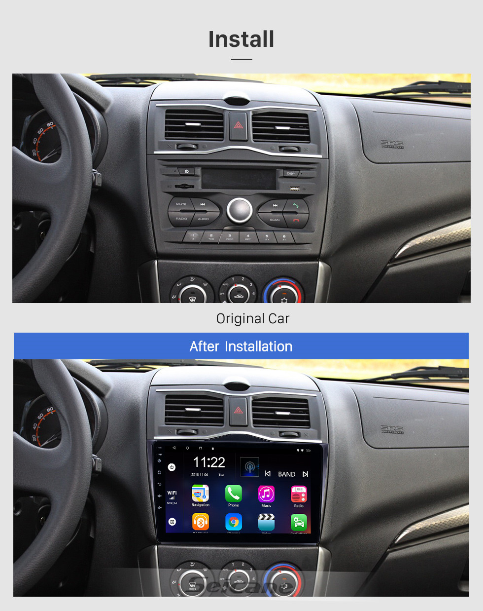 Seicane HD Touchscreen 9 polegadas Android 10.0 Rádio Navegação GPS para 2018 Lada Granta com Bluetooth AUX WIFI suporte Carplay DAB + DVR OBD