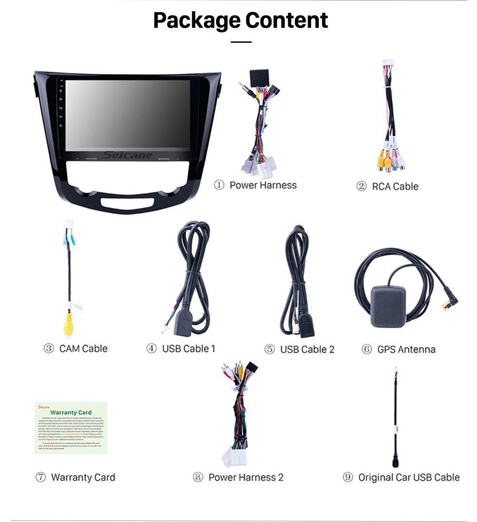 Seicane 10,1 pouces Android 10.0 2014 Nissan QashQai X-Trail Radio Bluetooth Aftermarket Système GPS OEM WiFi TV Mirror Link USB SD Auto A / V Caméra de recul